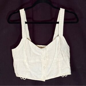 Madewell Cream Button-Up Tank Top